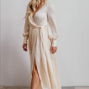 Baltic Born Jenna Satin Dress in Ivory